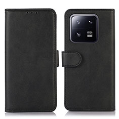 Handytasche Stand Schutzhülle Flip Leder Hülle N08P für Xiaomi Mi 13 5G Schwarz
