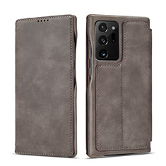 Handytasche Stand Schutzhülle Flip Leder Hülle N09 für Samsung Galaxy Note 20 Ultra 5G Grau