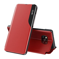 Handytasche Stand Schutzhülle Flip Leder Hülle Q01H für Xiaomi Poco X3 NFC Rot