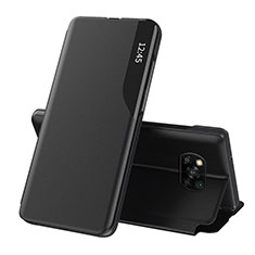 Handytasche Stand Schutzhülle Flip Leder Hülle Q01H für Xiaomi Poco X3 NFC Schwarz