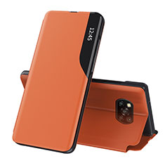 Handytasche Stand Schutzhülle Flip Leder Hülle Q01H für Xiaomi Poco X3 Orange