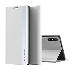 Handytasche Stand Schutzhülle Flip Leder Hülle Q01H für Xiaomi Redmi 9A Silber