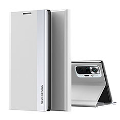 Handytasche Stand Schutzhülle Flip Leder Hülle Q01H für Xiaomi Redmi Note 10 Pro Max Silber