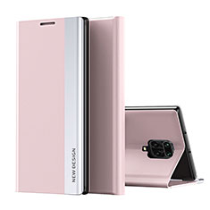 Handytasche Stand Schutzhülle Flip Leder Hülle Q01H für Xiaomi Redmi Note 9 Pro Rosegold