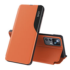 Handytasche Stand Schutzhülle Flip Leder Hülle Q02H für Xiaomi Mi 12T Pro 5G Orange