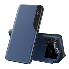 Handytasche Stand Schutzhülle Flip Leder Hülle Q02H für Xiaomi Poco X4 Pro 5G Blau