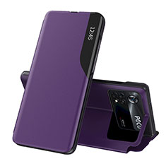 Handytasche Stand Schutzhülle Flip Leder Hülle Q02H für Xiaomi Poco X4 Pro 5G Violett
