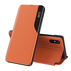Handytasche Stand Schutzhülle Flip Leder Hülle Q02H für Xiaomi Redmi 9AT Orange