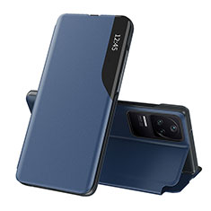 Handytasche Stand Schutzhülle Flip Leder Hülle Q03H für Xiaomi Poco F4 5G Blau