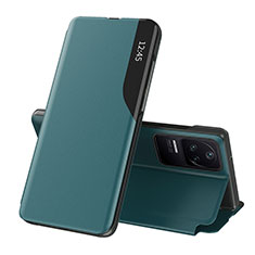 Handytasche Stand Schutzhülle Flip Leder Hülle Q03H für Xiaomi Poco F4 5G Grün
