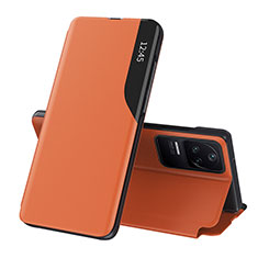 Handytasche Stand Schutzhülle Flip Leder Hülle Q03H für Xiaomi Poco F4 5G Orange