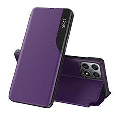 Handytasche Stand Schutzhülle Flip Leder Hülle QH1 für Huawei Honor X6a Violett