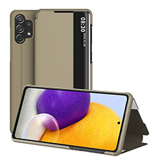 Handytasche Stand Schutzhülle Flip Leder Hülle QH1 für Samsung Galaxy M32 5G Gold