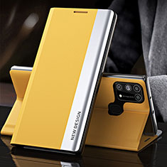 Handytasche Stand Schutzhülle Flip Leder Hülle QH3 für Samsung Galaxy M21s Gelb