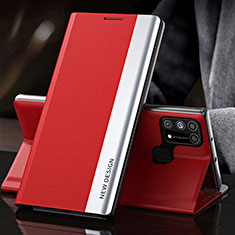 Handytasche Stand Schutzhülle Flip Leder Hülle QH3 für Samsung Galaxy M21s Rot