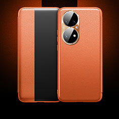 Handytasche Stand Schutzhülle Flip Leder Hülle QK1 für Huawei P50 Pro Orange