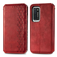 Handytasche Stand Schutzhülle Flip Leder Hülle S01D für Huawei P40 Rot