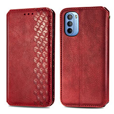 Handytasche Stand Schutzhülle Flip Leder Hülle S01D für Motorola Moto G41 Rot