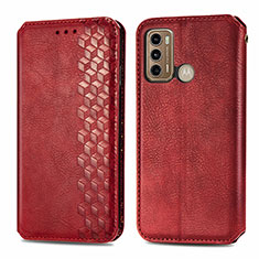 Handytasche Stand Schutzhülle Flip Leder Hülle S01D für Motorola Moto G60 Rot