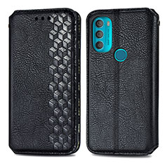 Handytasche Stand Schutzhülle Flip Leder Hülle S01D für Motorola Moto G71 5G Schwarz