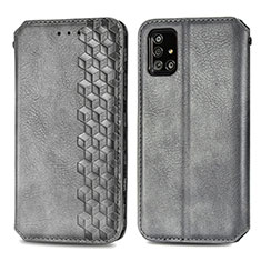 Handytasche Stand Schutzhülle Flip Leder Hülle S01D für Samsung Galaxy A51 5G Grau