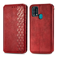 Handytasche Stand Schutzhülle Flip Leder Hülle S01D für Samsung Galaxy F41 Rot