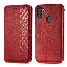 Handytasche Stand Schutzhülle Flip Leder Hülle S01D für Samsung Galaxy M11 Rot
