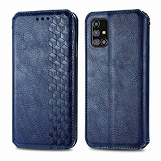Handytasche Stand Schutzhülle Flip Leder Hülle S01D für Samsung Galaxy M31s Blau