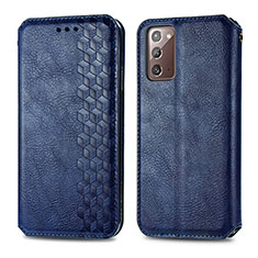 Handytasche Stand Schutzhülle Flip Leder Hülle S01D für Samsung Galaxy Note 20 5G Blau