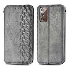 Handytasche Stand Schutzhülle Flip Leder Hülle S01D für Samsung Galaxy Note 20 5G Grau