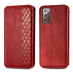 Handytasche Stand Schutzhülle Flip Leder Hülle S01D für Samsung Galaxy Note 20 5G Rot