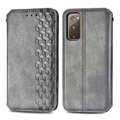 Handytasche Stand Schutzhülle Flip Leder Hülle S01D für Samsung Galaxy S20 FE (2022) 5G Grau