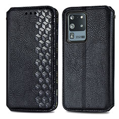 Handytasche Stand Schutzhülle Flip Leder Hülle S01D für Samsung Galaxy S20 Ultra 5G Schwarz