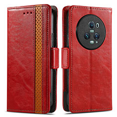 Handytasche Stand Schutzhülle Flip Leder Hülle S02D für Huawei Honor Magic5 Pro 5G Rot