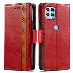 Handytasche Stand Schutzhülle Flip Leder Hülle S02D für Motorola Moto G100 5G Rot