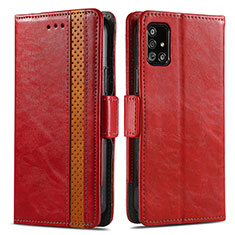 Handytasche Stand Schutzhülle Flip Leder Hülle S02D für Samsung Galaxy A51 4G Rot