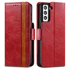 Handytasche Stand Schutzhülle Flip Leder Hülle S02D für Samsung Galaxy S21 5G Rot