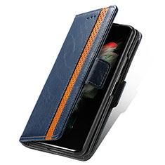 Handytasche Stand Schutzhülle Flip Leder Hülle S02D für Samsung Galaxy Z Fold4 5G Blau
