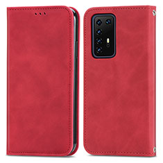 Handytasche Stand Schutzhülle Flip Leder Hülle S04D für Huawei P40 Pro Rot