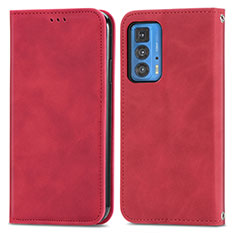 Handytasche Stand Schutzhülle Flip Leder Hülle S04D für Motorola Moto Edge 20 Pro 5G Rot