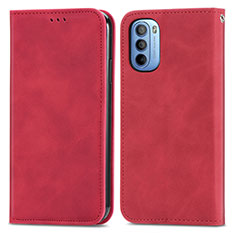 Handytasche Stand Schutzhülle Flip Leder Hülle S04D für Motorola Moto G31 Rot