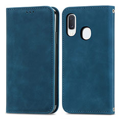 Handytasche Stand Schutzhülle Flip Leder Hülle S04D für Samsung Galaxy A20e Blau