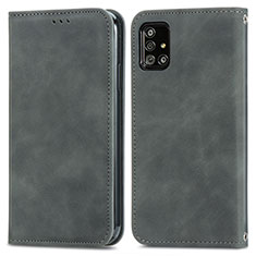Handytasche Stand Schutzhülle Flip Leder Hülle S04D für Samsung Galaxy A51 5G Grau