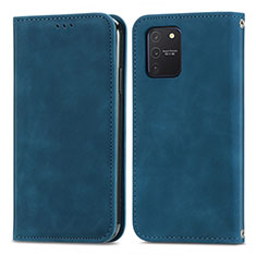 Handytasche Stand Schutzhülle Flip Leder Hülle S04D für Samsung Galaxy A91 Blau