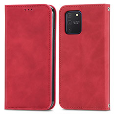 Handytasche Stand Schutzhülle Flip Leder Hülle S04D für Samsung Galaxy A91 Rot