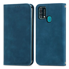 Handytasche Stand Schutzhülle Flip Leder Hülle S04D für Samsung Galaxy F41 Blau