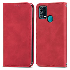 Handytasche Stand Schutzhülle Flip Leder Hülle S04D für Samsung Galaxy F41 Rot