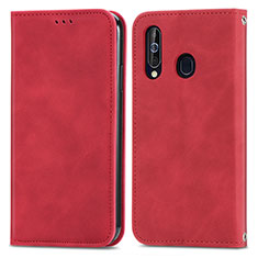 Handytasche Stand Schutzhülle Flip Leder Hülle S04D für Samsung Galaxy M40 Rot