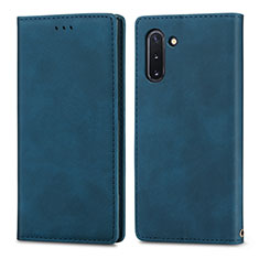 Handytasche Stand Schutzhülle Flip Leder Hülle S04D für Samsung Galaxy Note 10 5G Blau