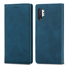 Handytasche Stand Schutzhülle Flip Leder Hülle S04D für Samsung Galaxy Note 10 Plus 5G Blau